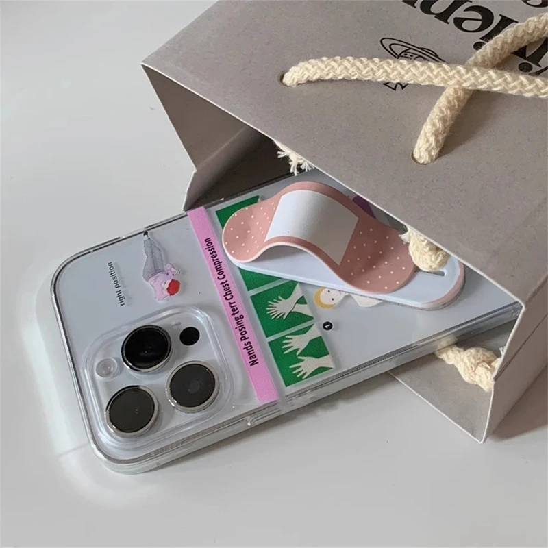 

3d Cute Funny Woundplast Phone Grip Tok Griptok Holder For Iphone Samsung Universal Push Pull Stand Ringer Ring Bracket