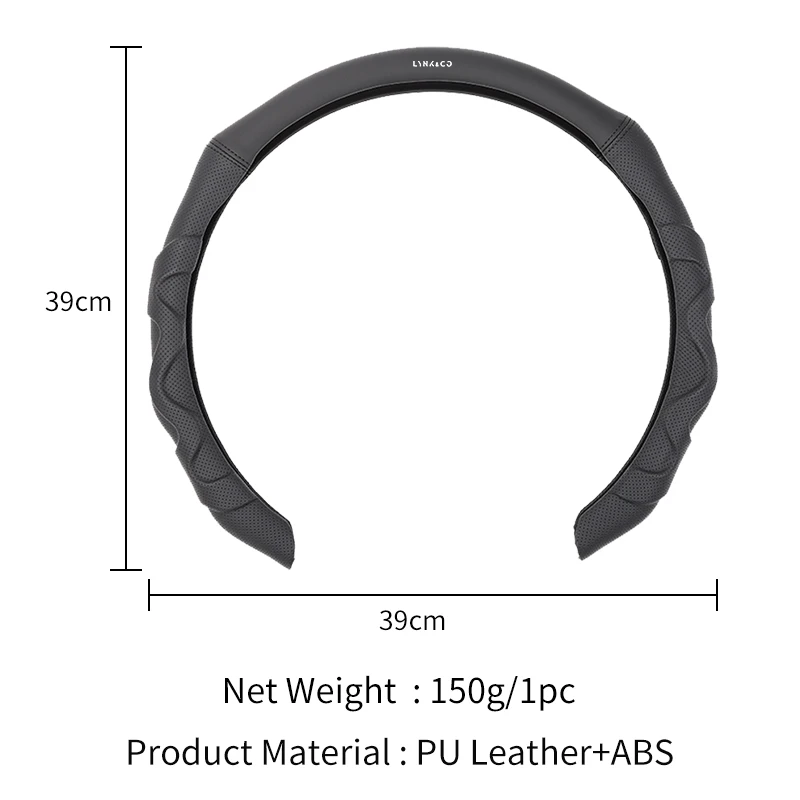 Car accessories 38 cm All Season Genuine Leather Steering Wheel Cover For LYNK&CO Co 01 02 + Hatchback 03+ Phev 05+ Phev 06 09 6