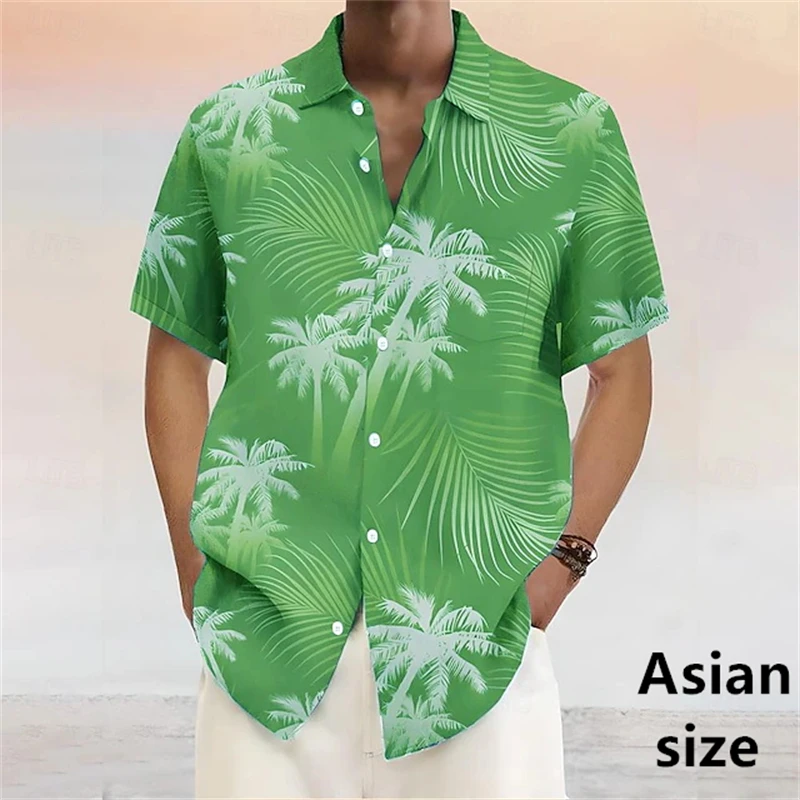 

Мужские гавайские рубашки с коротким рукавом, новые летние рубашки с лацканами и принтом кокосовой пальмы, мужская модная рубашка на пуговицах, повседневная блузка для женщин