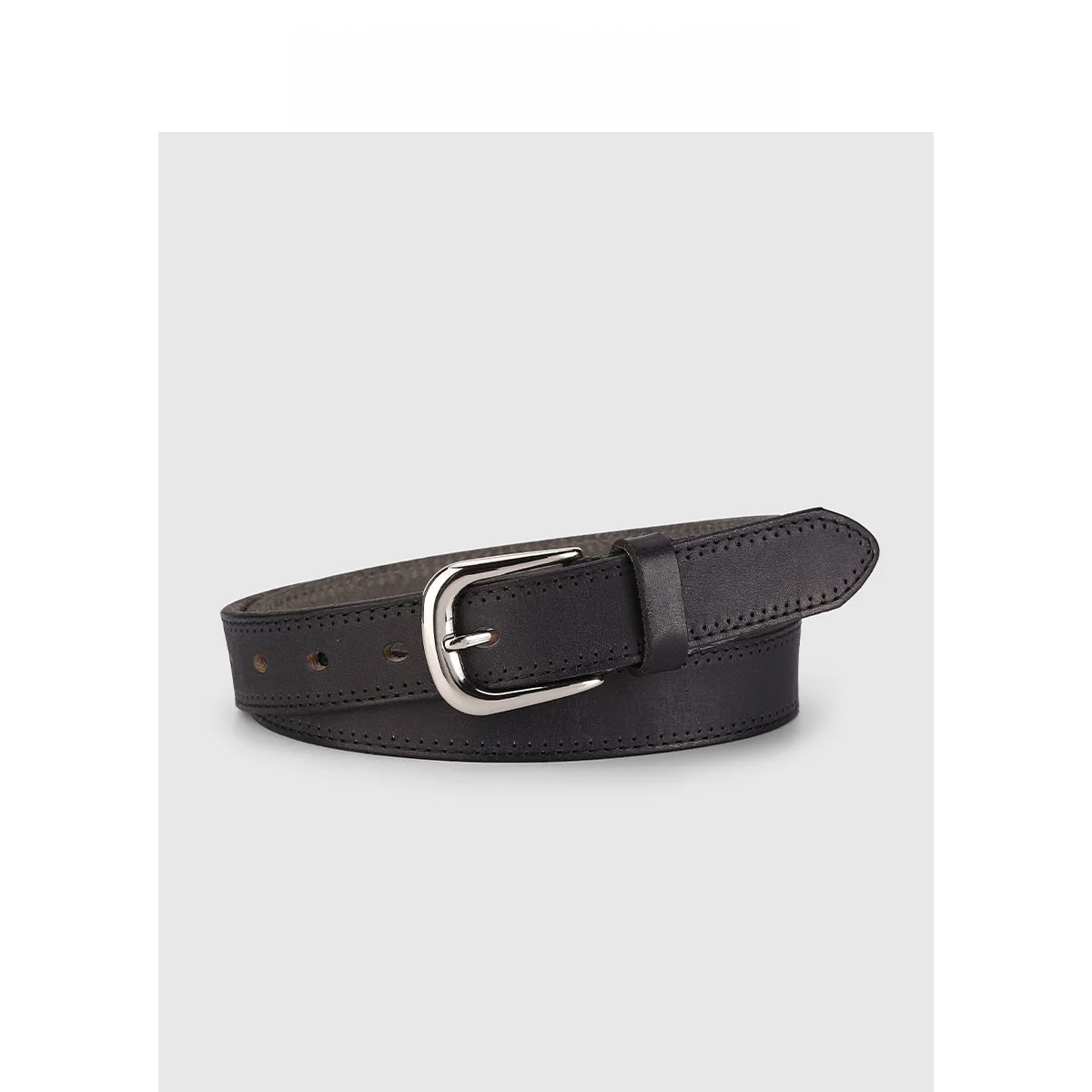 メンズカジュアルレザーベルト-ヴィンテージシルバーバックル-おしゃれなトップレイヤー牛革-韓国風-若々しいベルト-合金バックル