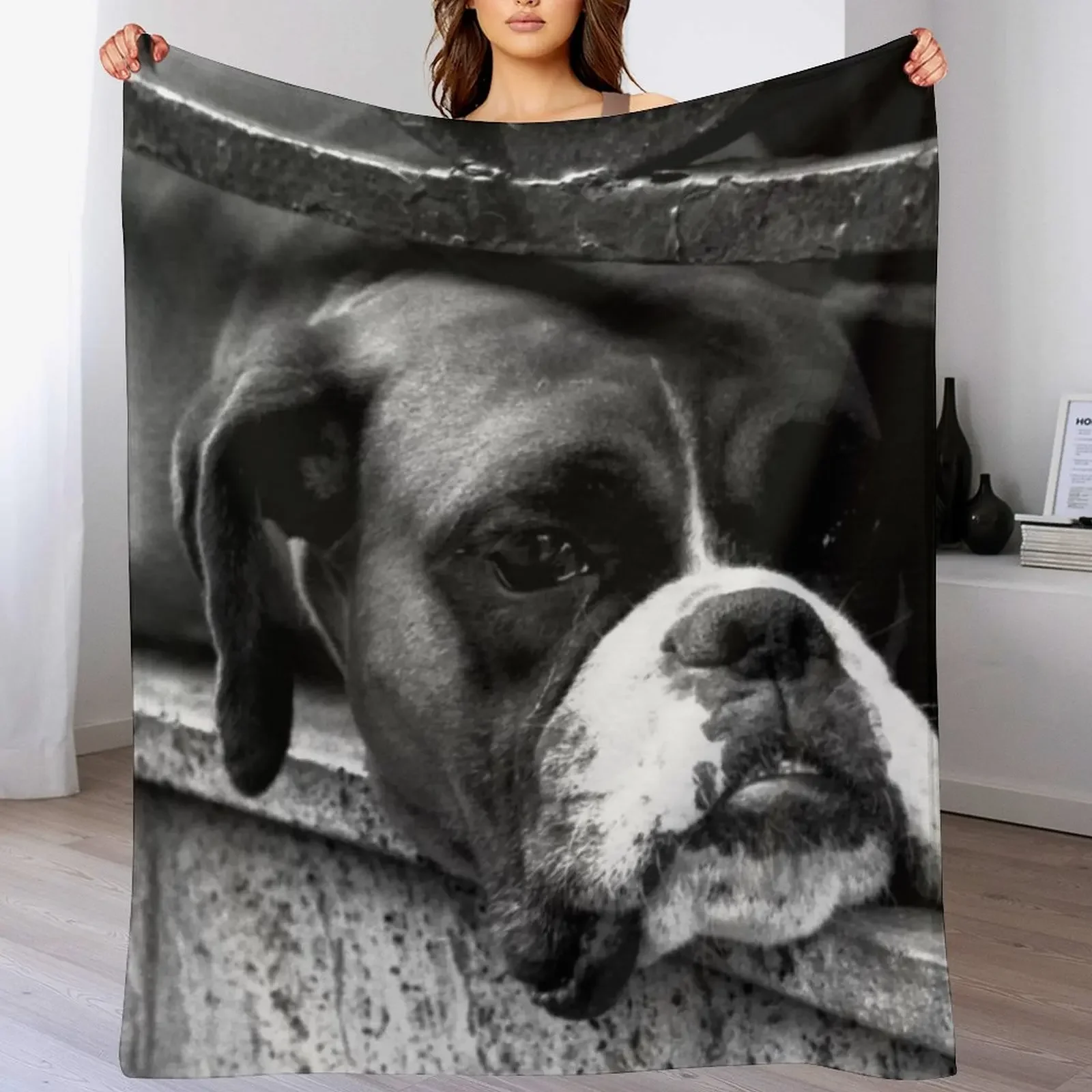 

Boxer Dog On Windowsill Throw Blanket Luxury Thicken Quilt Nap anime Blankets
