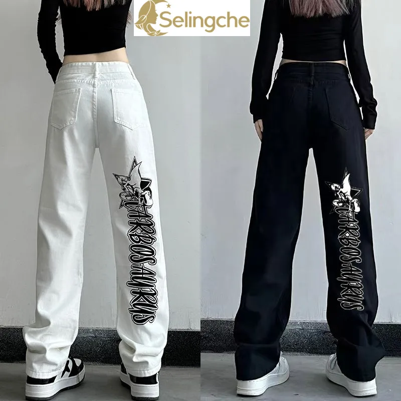 

New Fashionable Casual Jeans for Women High Waist Slimming and Versatile Loose Straight Leg Wide Leg Casual Pants