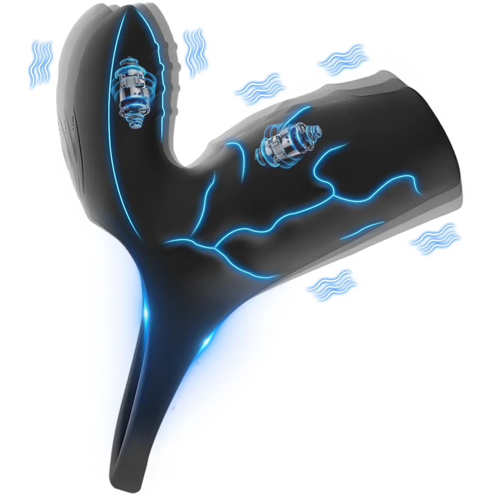 Vibrating Penis Sleeve Cock Ring with G Spot Clitoral Stimulator Penis Ring Vibrator Extender Couples Sex Toys for Men Women