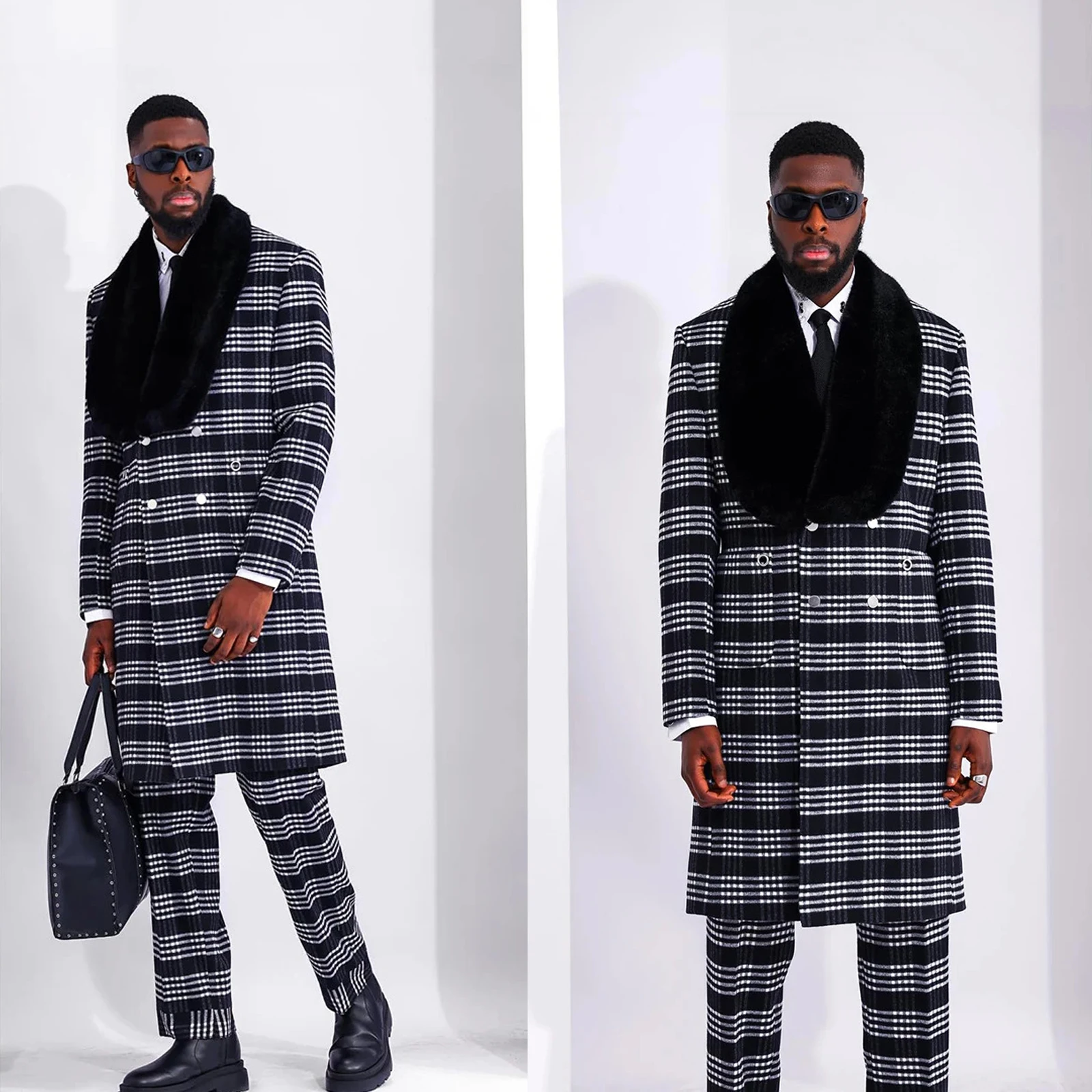 منقوشة الشتاء الرجال سهرة الدعاوى 2 قطع الزفاف العريس الدعاوى شال التلبيب سترة طويلة معطف مخصص حفلة موسيقية مساء الدعاوى #1