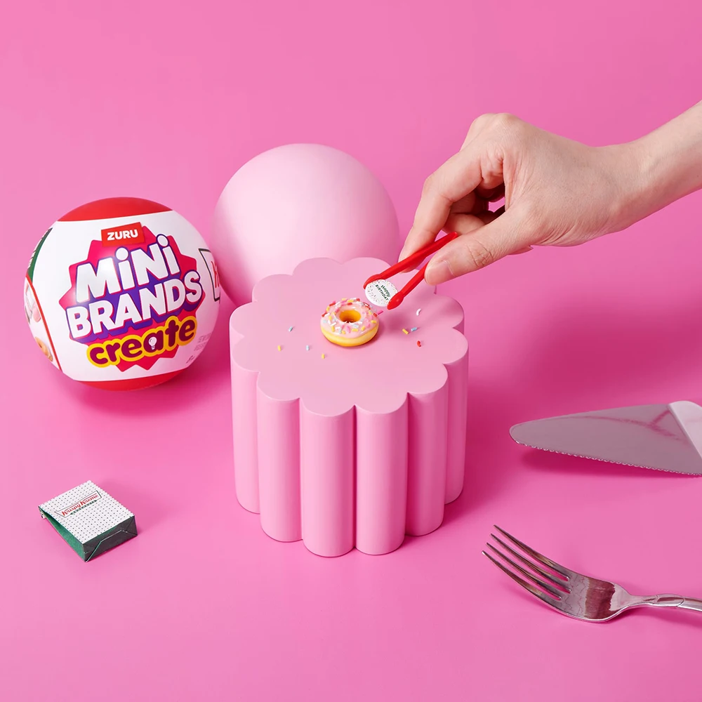 Zuru Mini marcas Krispy Kreme crear serie 1 caja ciega sorpresa juguetes Mini comida Donut comida en miniatura juguetes de embalaje misterioso
