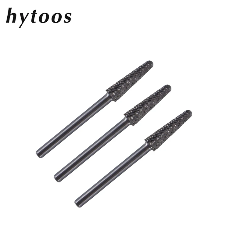 HYTOOS Kegel Form Hartmetall Grat Häutchen Sauber 3/32 Nagel Bohrer Bits Basis Gel Entfernen Werkzeug Elektrische Maniküre Bits Zubehör