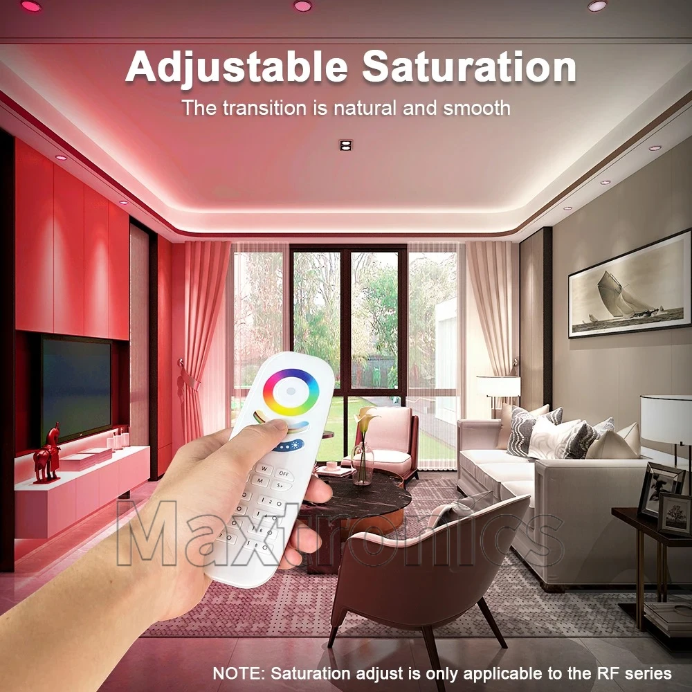 GLEDOPTO 9 Lighting Modes 8-Zone Group Control Wireless 2.4G RF Remote RGB+CCT Brightness Adjustable Distance 30Meters GL-RC-009