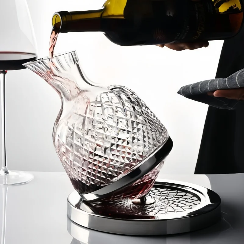 

Хрустальное стекло, вращающийся на 360 градусов графин, барабан, 1500 мл, графин, диспенсер для вина, надувной зеркальный горшок, подарочное украшение для бара