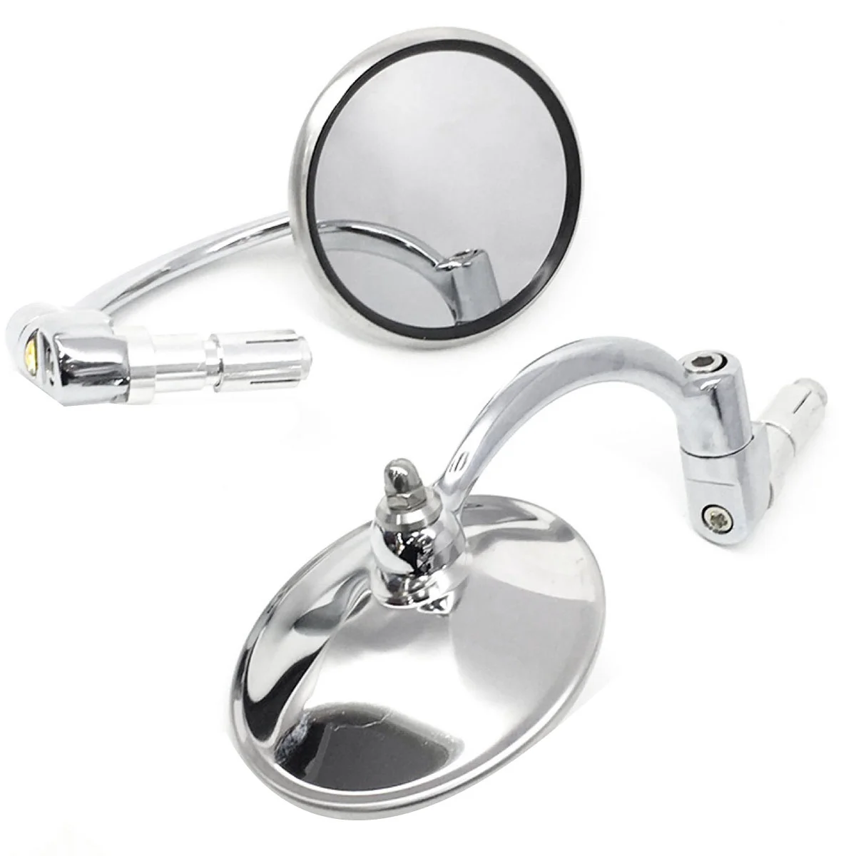 Motorbike Rearview Mirror Bent Bar Round Mirror Universal Handlebar Mirror Reflective Mirror Motorcycle Supplies