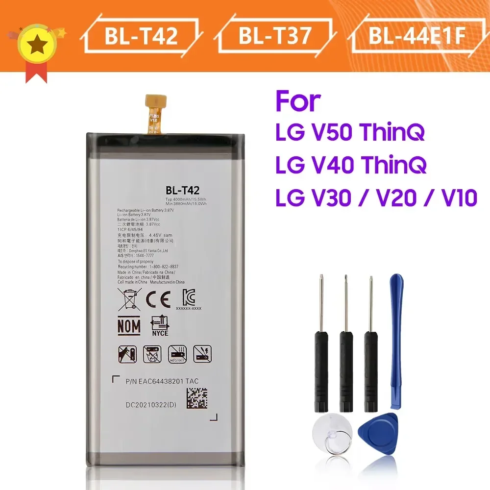 

Phone Replacement Battery BL-T46 BL-44E1F For LG V60 V50 V40 ThinQ Q710 Q8 2018 LG V30 H930 LS998 LG V20 V10 Batteries With Tool
