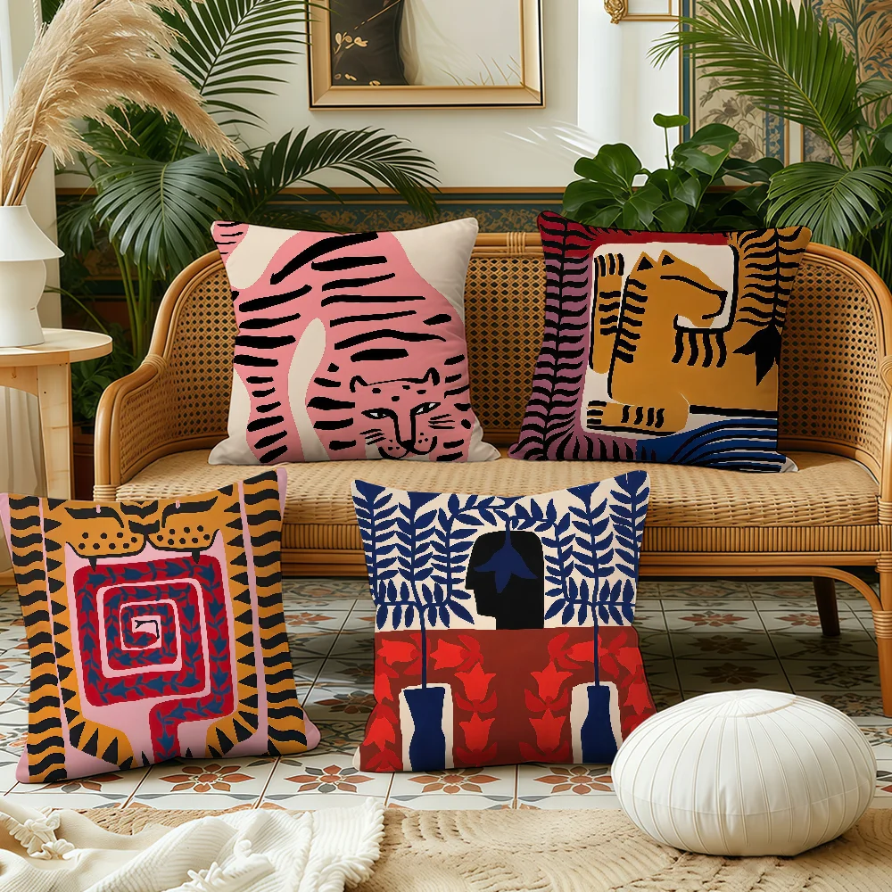Exotic Animals & Abstract cushion cover Plush Fabric Soft Double Sided Print Sofa Cushion Cover Throw Pillow Covers