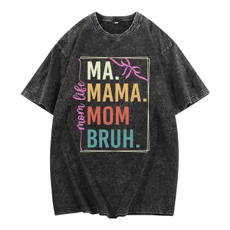 

Mom Life Graphic Tee Ma Mama Mom Bruh Funny Quote T Shirt Oversized Vintage Washed Casual Top Mother’s Day Present Women Moms