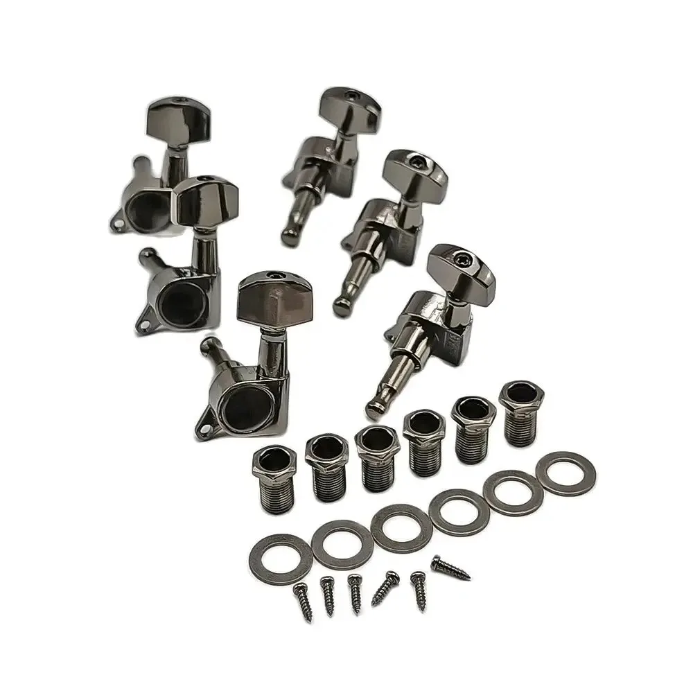 6 шт. герметичные колышки для гитарных струн, фиксирующие тюнеры 3L3R, колки для настройки струнного тюнера, тюнер для акустической гитары, ручка головки машины, 3 левый, 3 правый