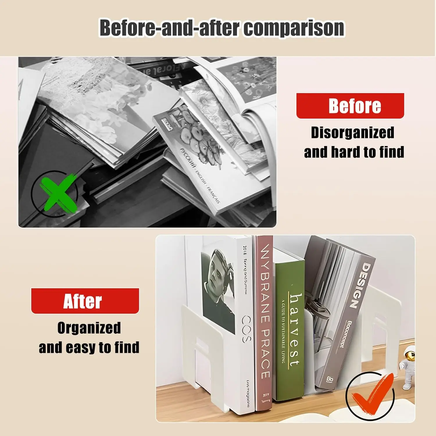 Clear Acrylic Desk File Sorter, Sturdy Desk File Organizer, Purse Handbag  Divider File Folder Rack for  Office Kitchen Supplies