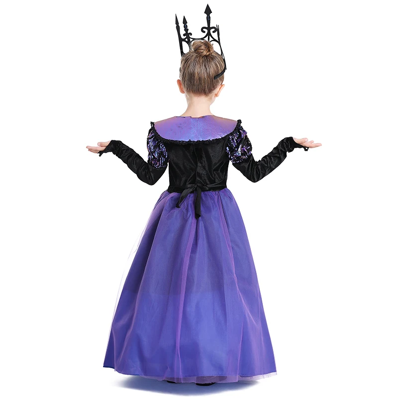 Ele Princ Dr for Girls Stage Performance Costume Witch Queen Outfit Autumn Collection Polyester Fiber O2O Exclusive