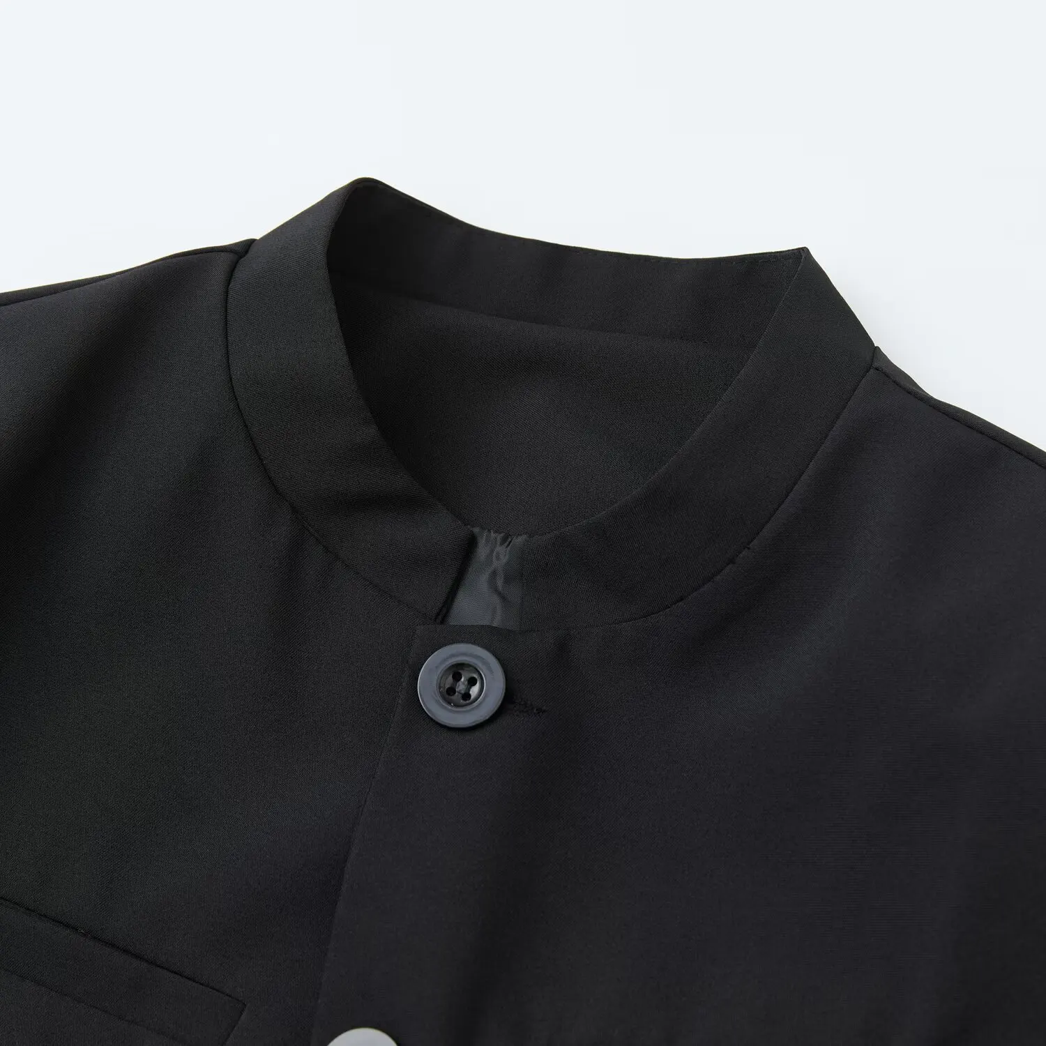 سترة قصيرة الأكتاف ذات ياقة واقفة على الطراز الكوري، بدلة صغيرة بسيطة وأنيقة للرجال والنساء #5