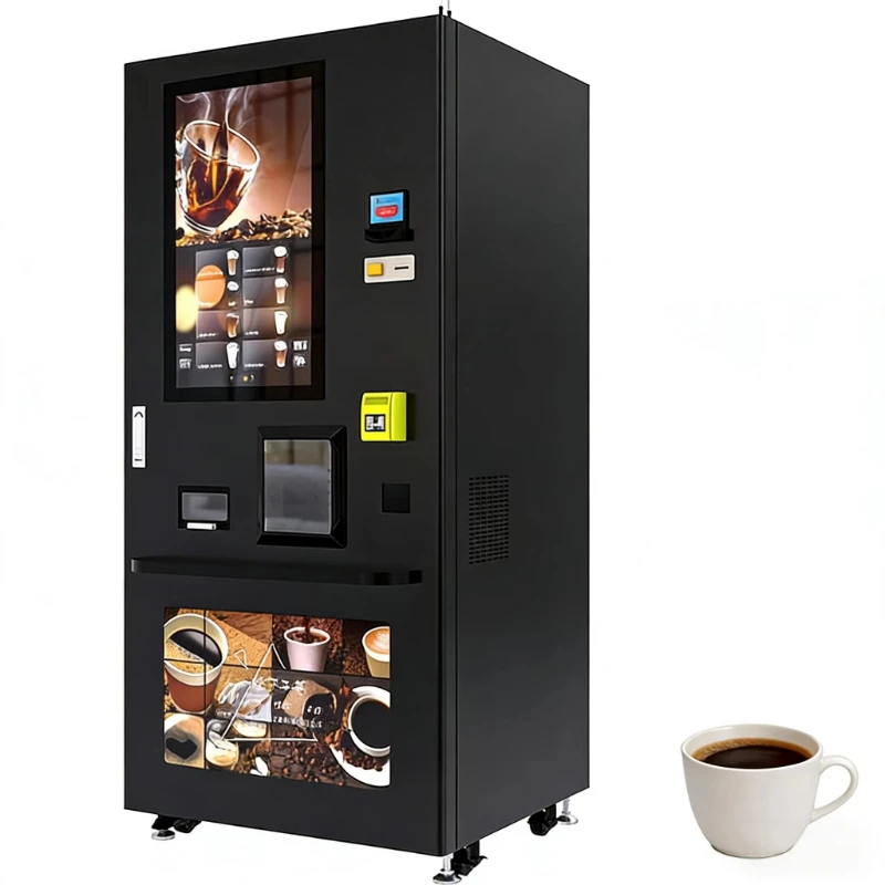 Customized Unattended Smart Coffee Vending Machine Automatic Commercial Coffee Maker Multi Functional Design Milk Foam Optional