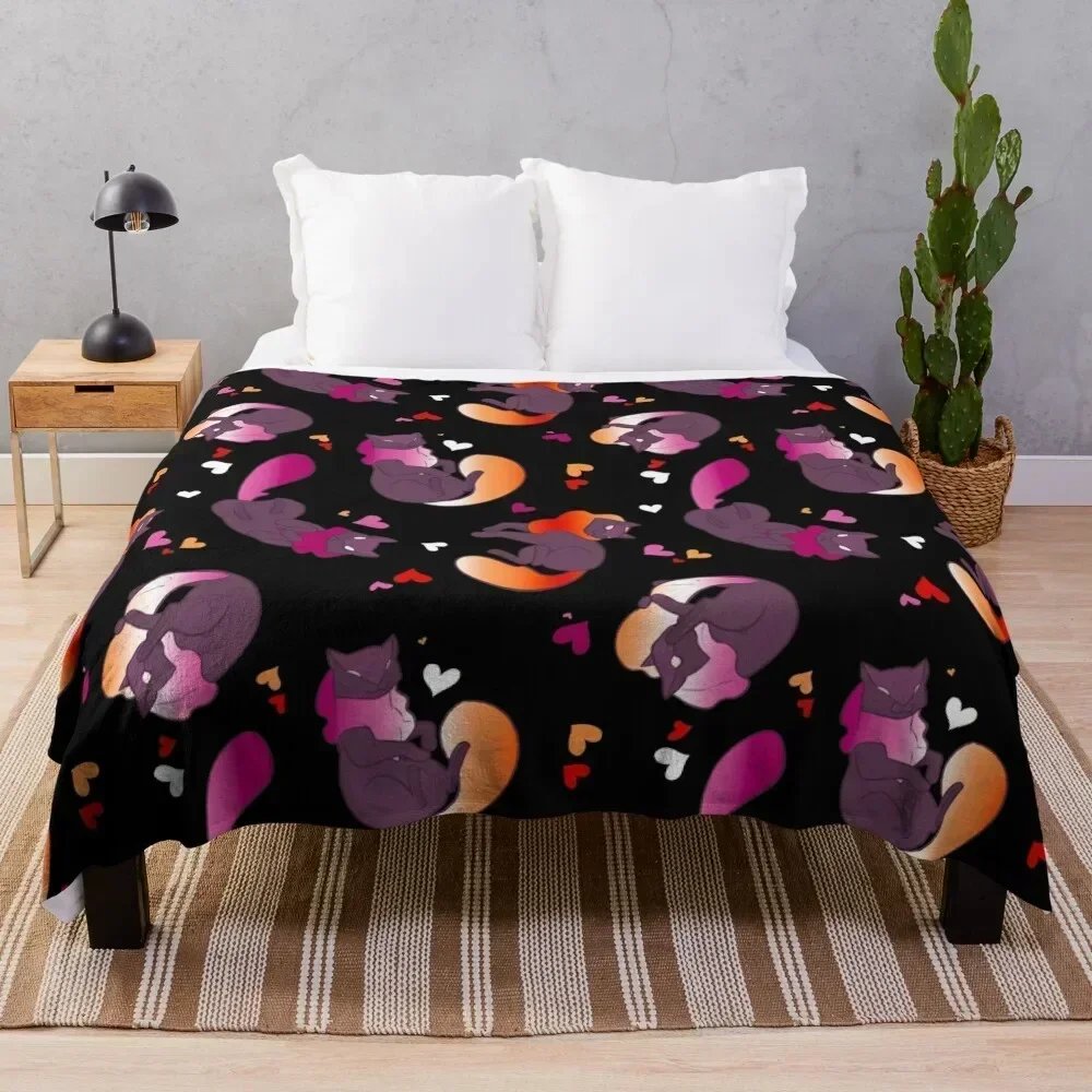 

Lesbian pride melog Throw Blanket Fuzzy Plush Throw Blanket for Sofa Chair