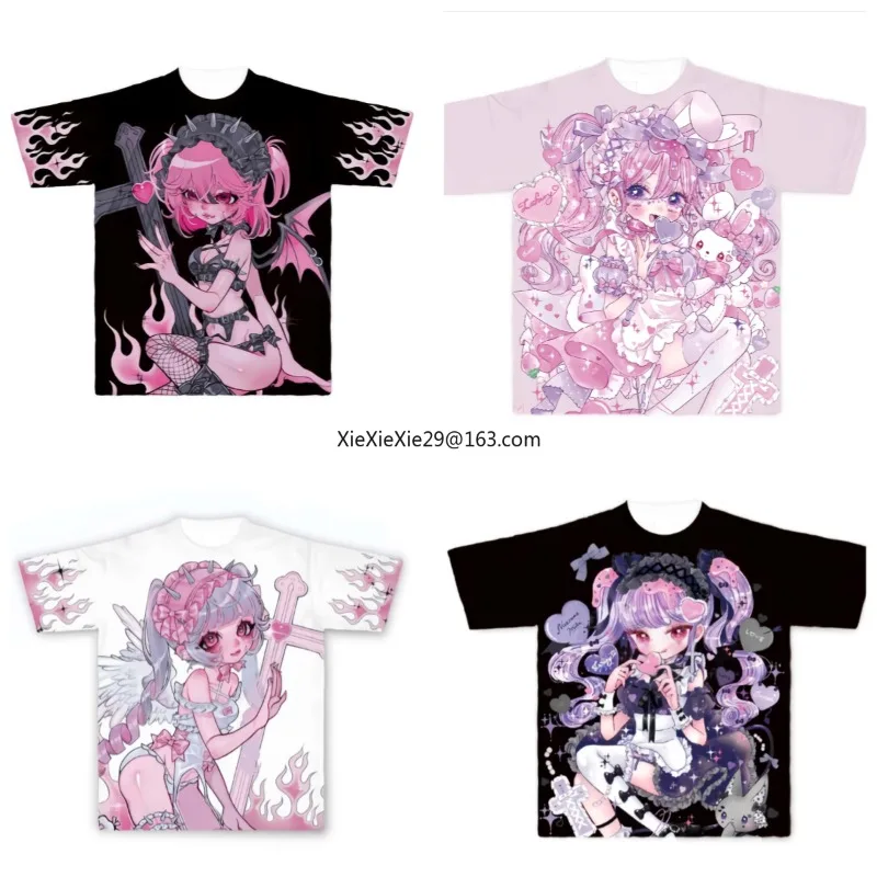 New Fashionable Summer Devil and Angel Girl Harajuku Street Sweet 3D Adult and Children's Parent Child Wear Breathable Y2K Gift