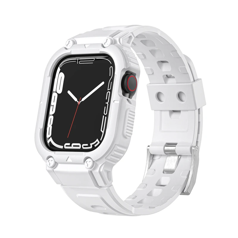 Suitable for Apple Watch Applewatch Strap iWatch One-Piece Armor Pure Color Strap 1-8 Generation image 3