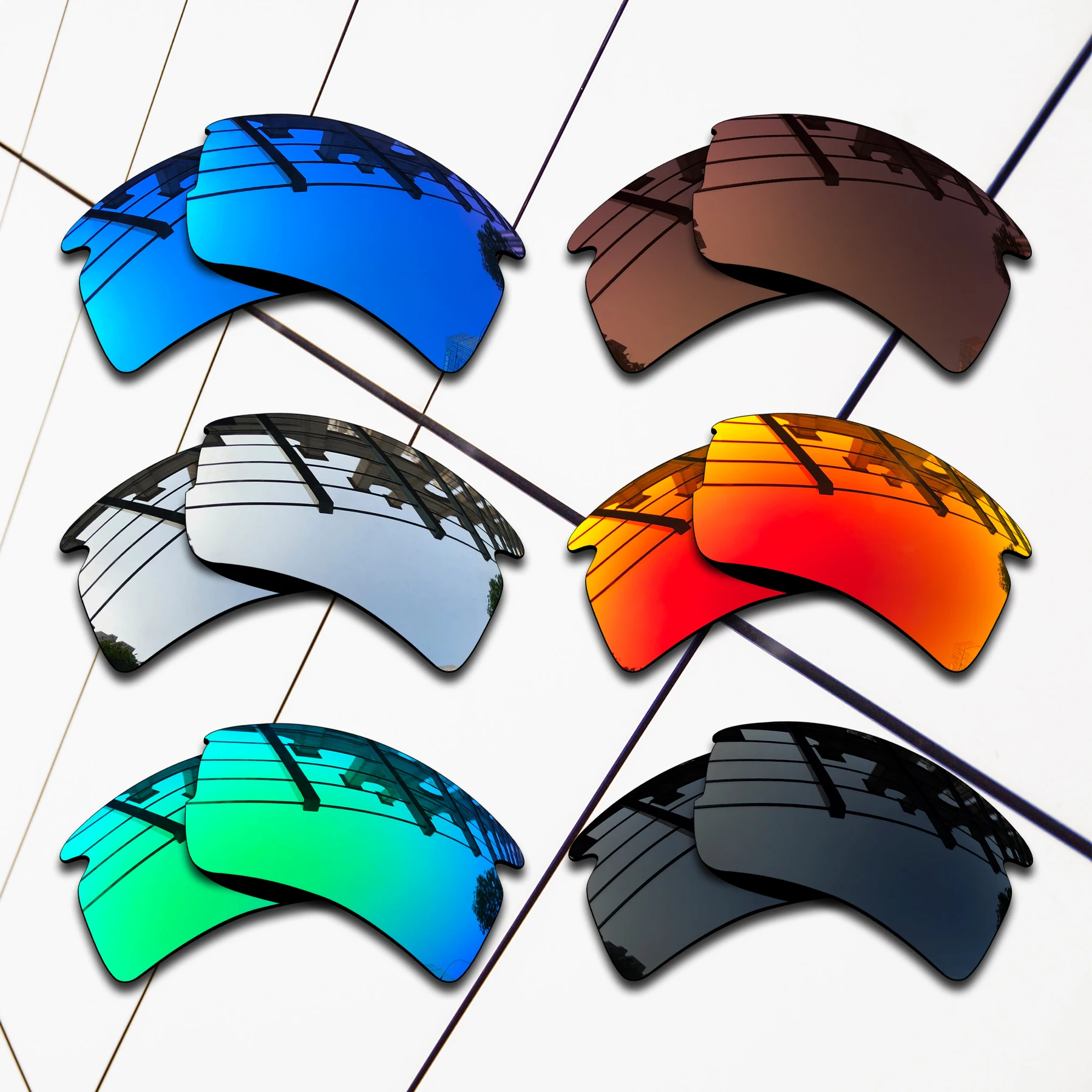 

ELuxonsight Polarized Enhanced Replacement Lenses for Oakley Flak 2.0 XL OO9188 59mm Sunglasses - Varieties Colors