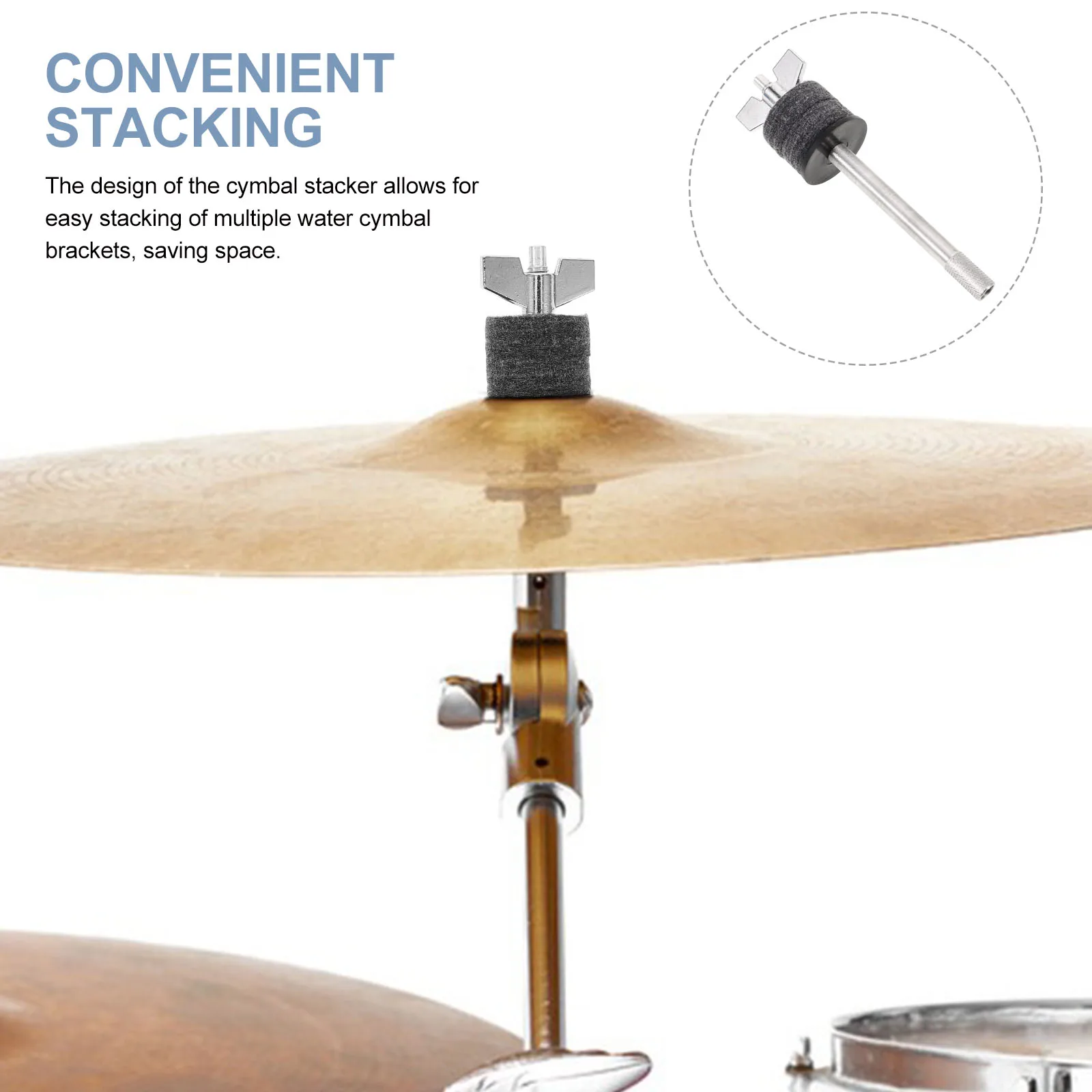 

Cymbal Stacker Durable Alloy Felt Drum Cymbal Holder Shockproof Sturdy Percussion Parts Hihat Cymbals Extension Bracket Metal