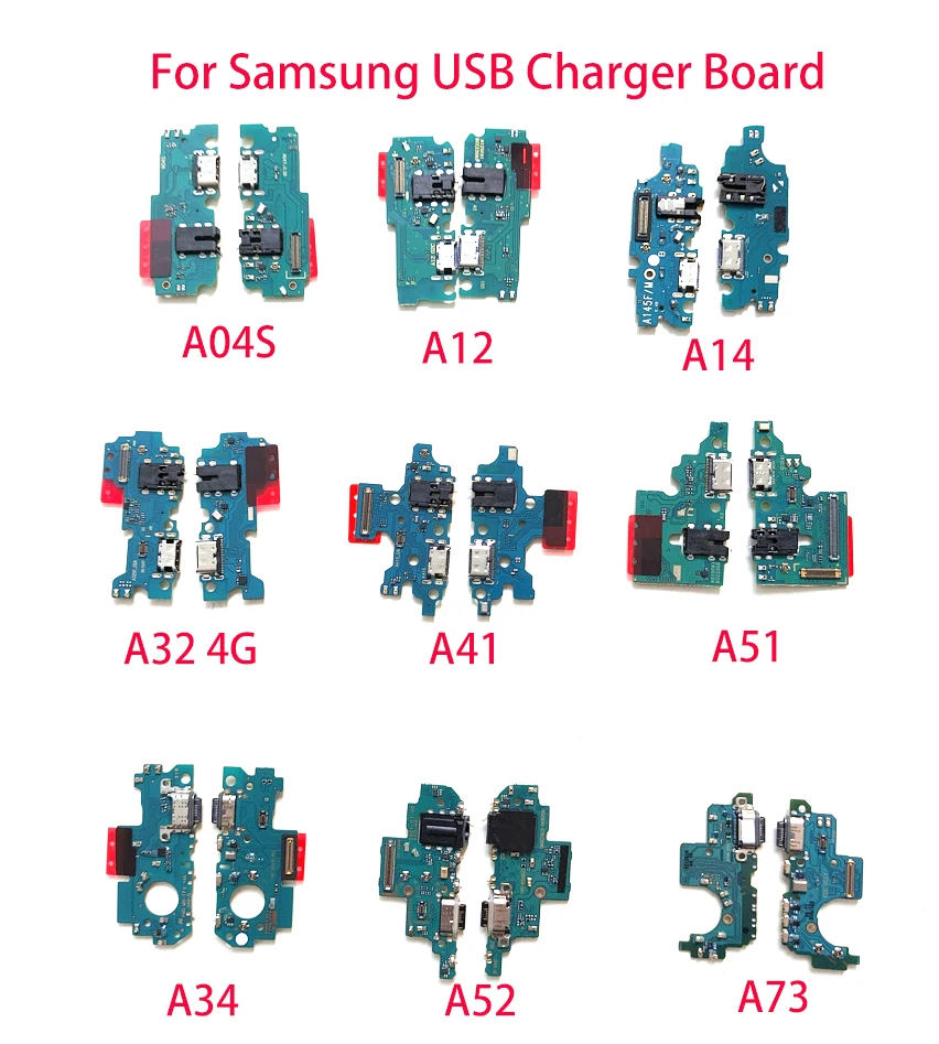 USB Charger Board Charging Port Connector Flex Cable For Samsung A04S A12 A22 A32 4G A13 A14 A33 A34 A42 A52 A52S A53 A72 A73 5G