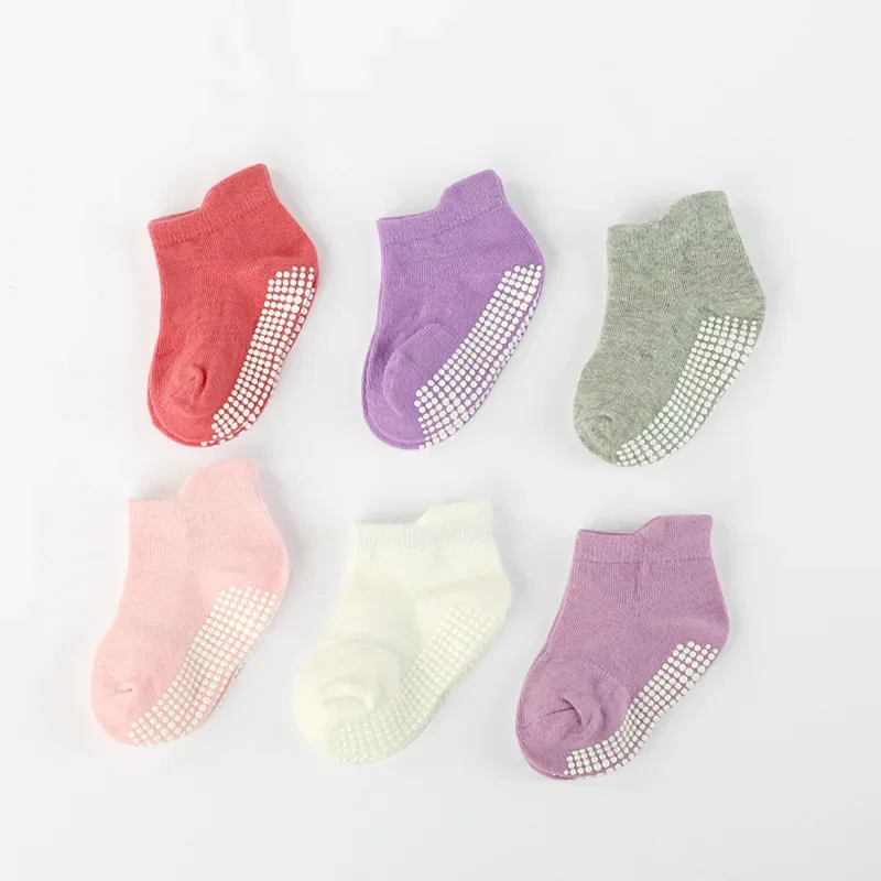 Custom design logo OEM Summer pure color knit ankle 100 cotton recycled cute baby unisex bombas fashion Kids grip toddler socks