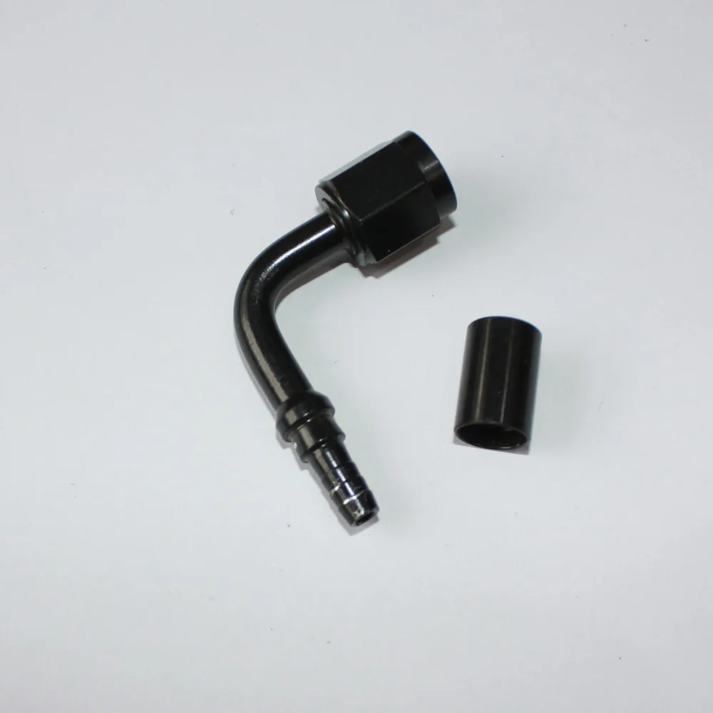 AN3, AN4, 45°, 90° Swivel, Rotating, Hydraulic Hose Fitting, in Chrome and Black