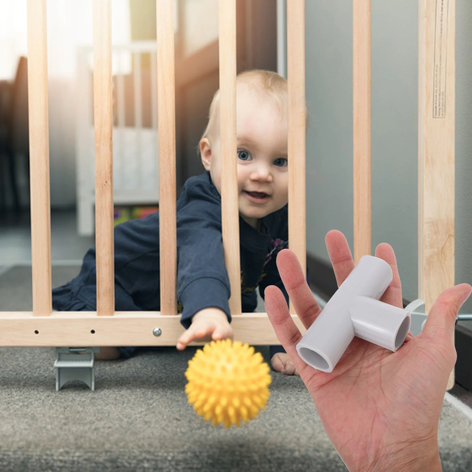 4pcs Guardrail 3 WAY Baby Playpen อุปกรณ์เสริมพับเด็กรั้วเปลี่ยนชิ้นส่วน Play Baby Playpen T Connector อุปกรณ์เสริม