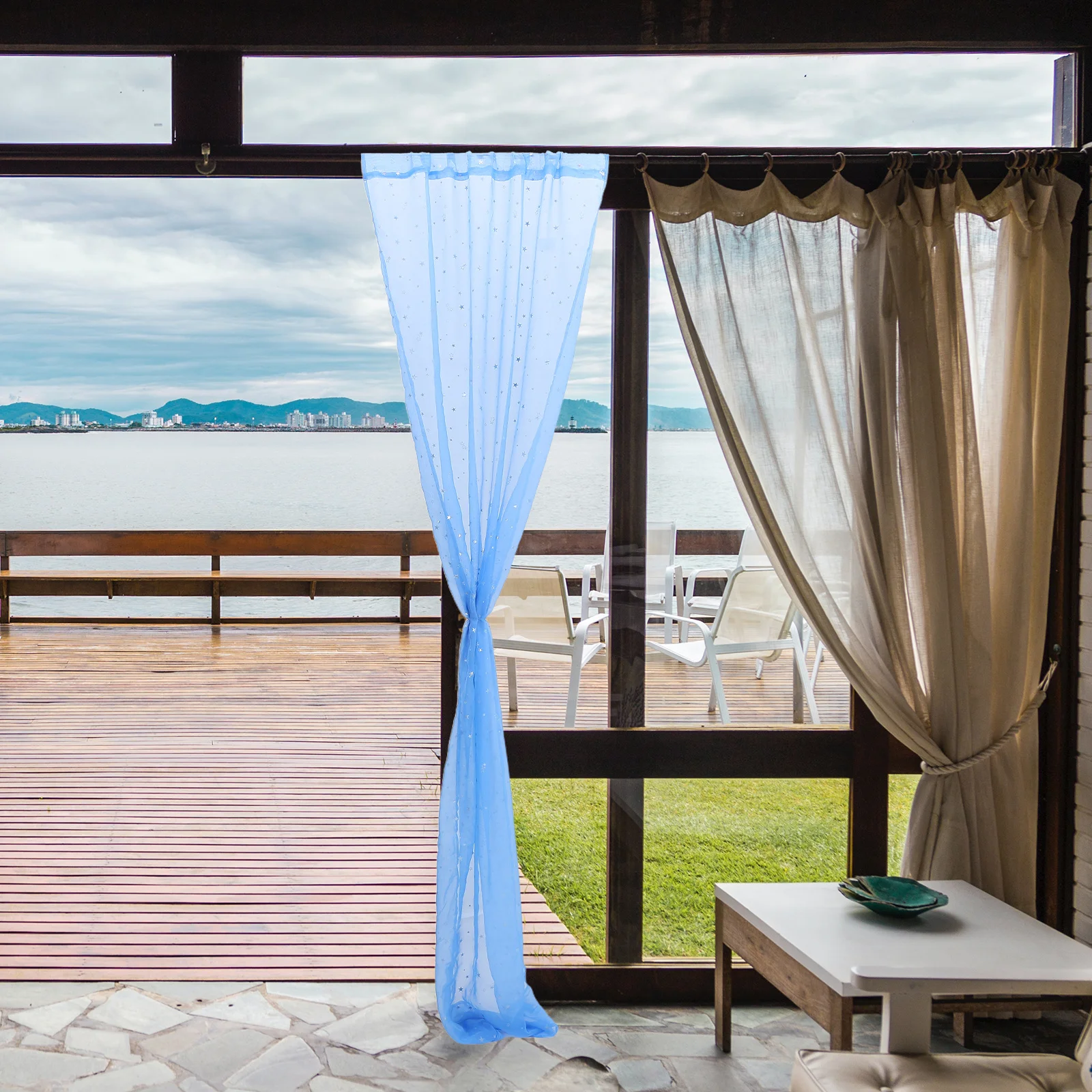 الفضة ستار احباط شير الستائر الأزرق 100x270 سنتيمتر نافذة فحص رومانسية الفوال الستائر لغرفة النوم نافذة تول