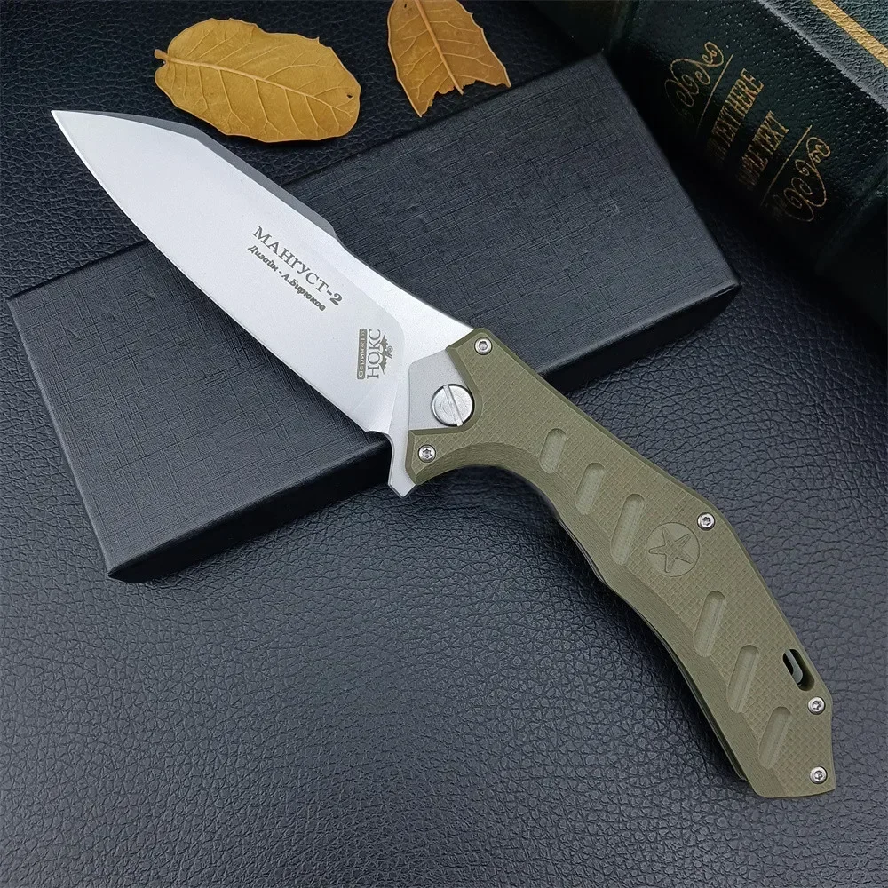 Pocket Folding Knife Russian HOKC MAHryCT-2 D2 Steel Blade G10 Handle Knife Military Tactical Multi-Tool with Pocket Clip