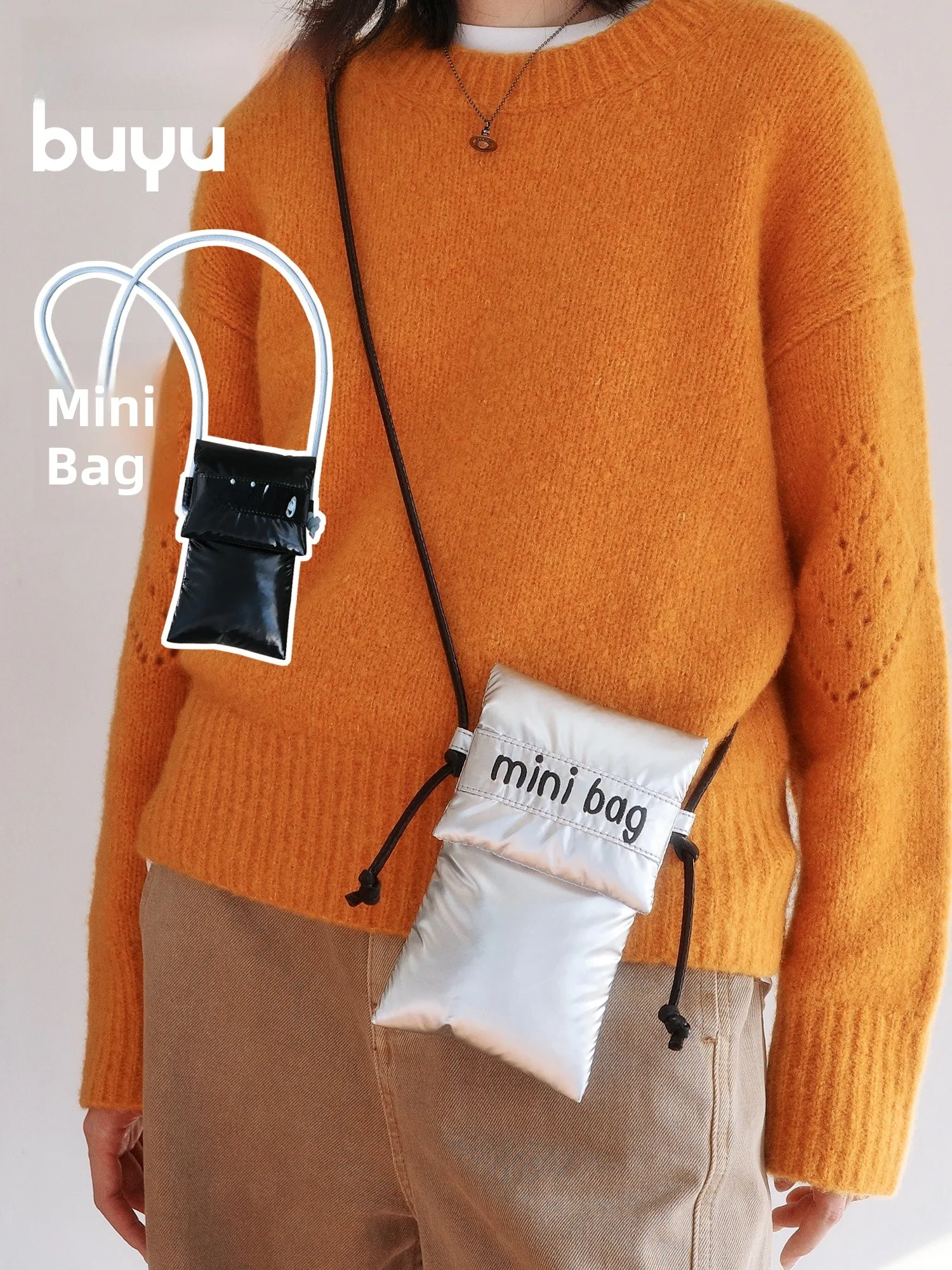 

Crossbody Phone Bag Women's Ele Feel iPhone Bag Fabric Material Youth Cover Closure Faionable Korean Sle