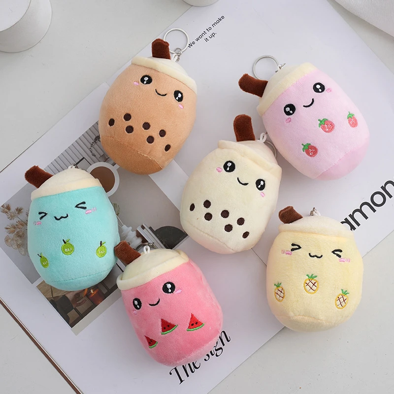 1Pc Bubble Tea Cup Plush Toys Kawaii Fruit Milk Tea Design Kids Stuffed Doll Soft Pillow Cushion Birthday Gift for Girl Friend