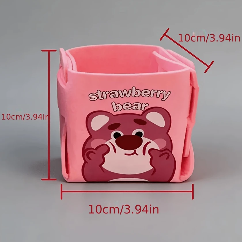 Value Pack 1pc Disney Cartoon Lotso Bear Themed Foldable Desktop Stationery Organizer, Cosmetic Storage Box, Perfect As a Gift view 5