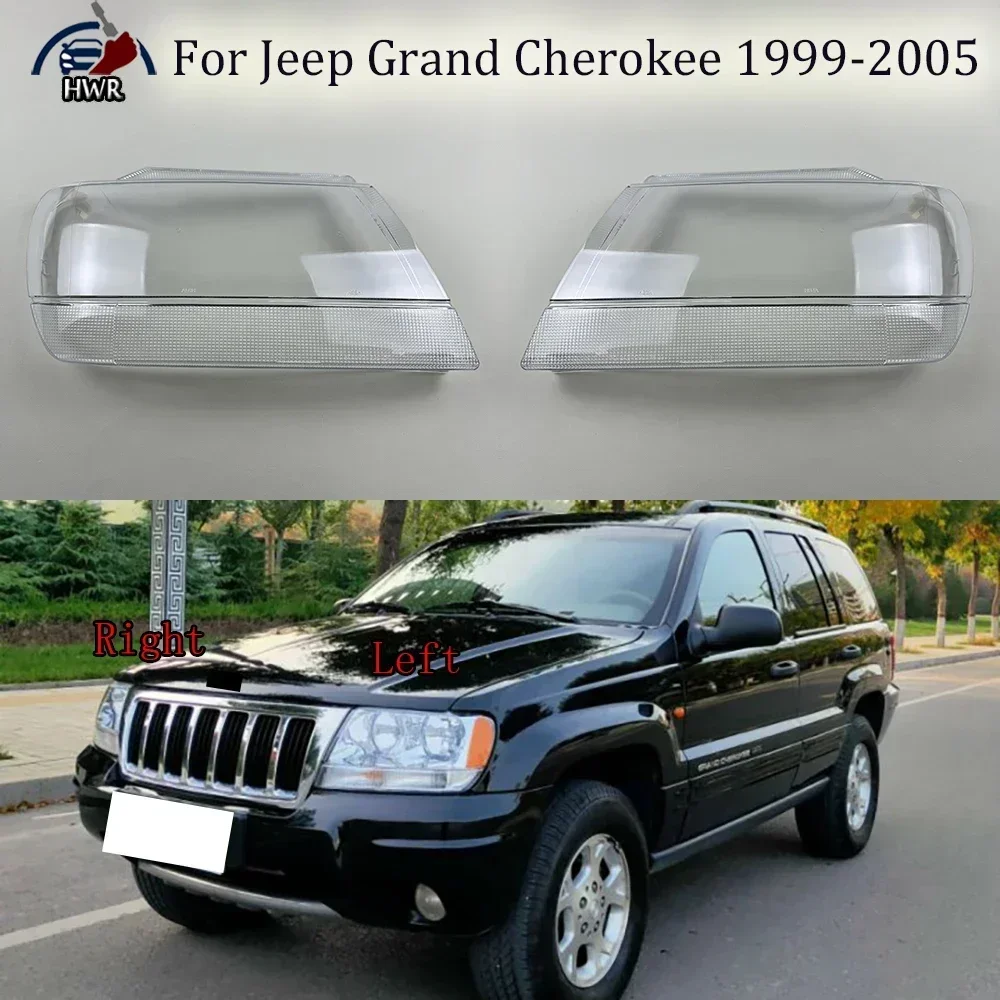 

For Jeep Grand Cherokee 1999-2005 Transparent Headlight Cover Lampshade Headlamp Lamp Shell Plexiglass Replace Original Lens