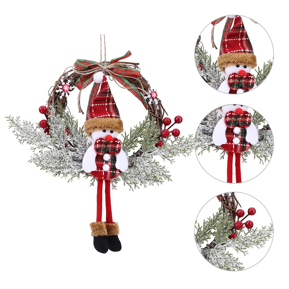 Christmas Santa Berry Garland Multifunctional Snowman hanging Garland Artificial Festival Theme for Holiday Indoor Outdoor Decor