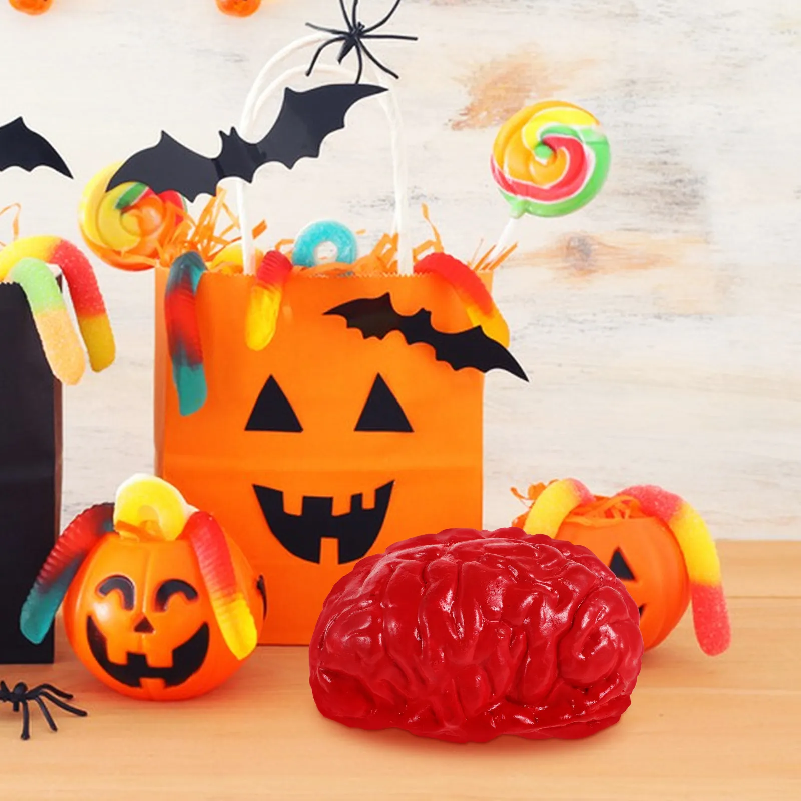 

Halloween Fake Brain Prop Realistic Scary Haunted House Party Decoration Creepy Human Brain Supplies Halloween Brains Decor