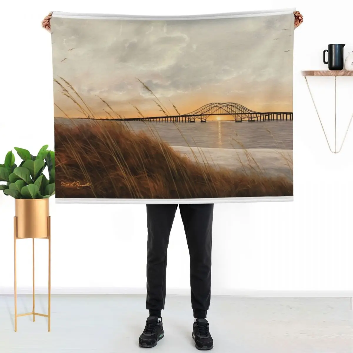 View of Captree Bridge Throw Blanket Luxury Designer Blankets For Bed Sofa Quilt Camping For Sofa Thin Blankets
