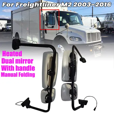 Door Mirror Assembly For Freightliner Columbia 2004-2016 For Freightliner M2 2003-2016 Chrome Heated Dual Mirror Car Accessories