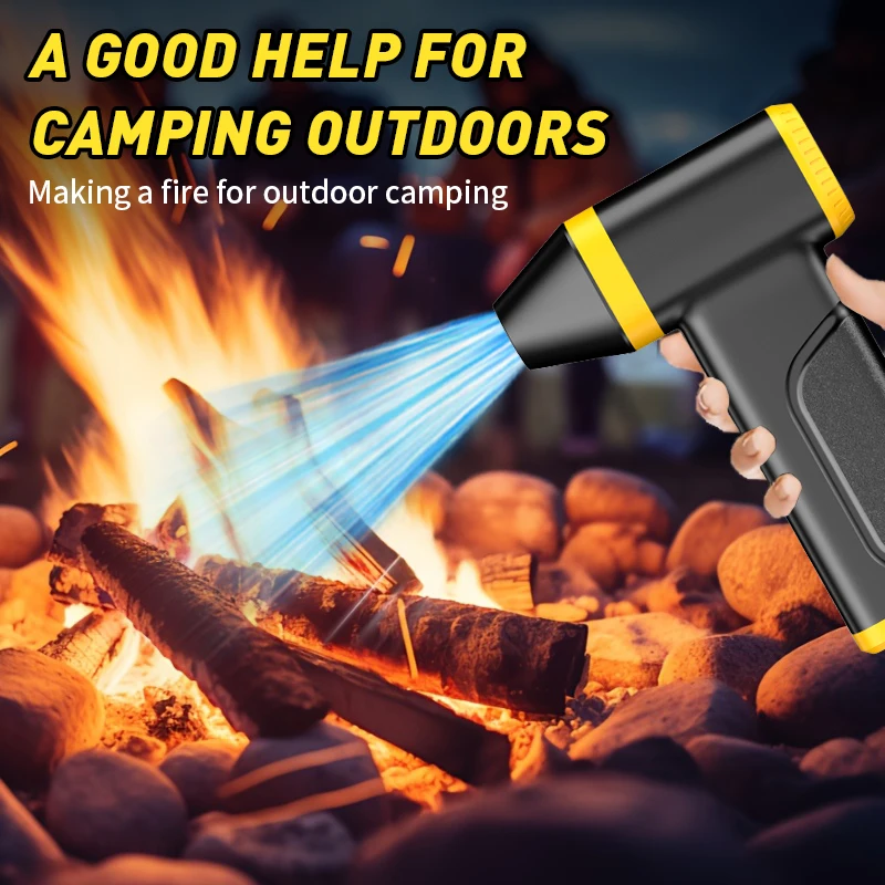 منفاخ هواء للتنظيف المحمول، JKUOO 150000RP مروحة توربو عنيفة عالية السرعة، منفاخ عنيفة محمولة باليد، مناسبة للشواء وتنظيف السيارة