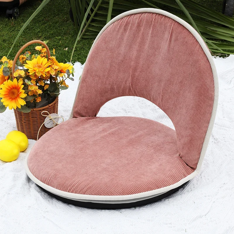 

F44 Foldable Pink Backrest Chair, Simple Modern Lazy Sofa, Armrest Sofa with Pillow, Soft High-Elastic Seat, Cozy Relaxation