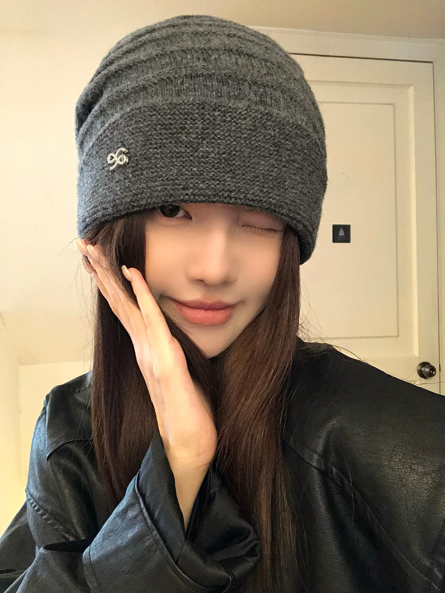 Retro Japanese Style Women's Knitted Woolen Hat 100 Wool Thick Warm Ear Protection Face Slimming Cold Hat Autumn Winter