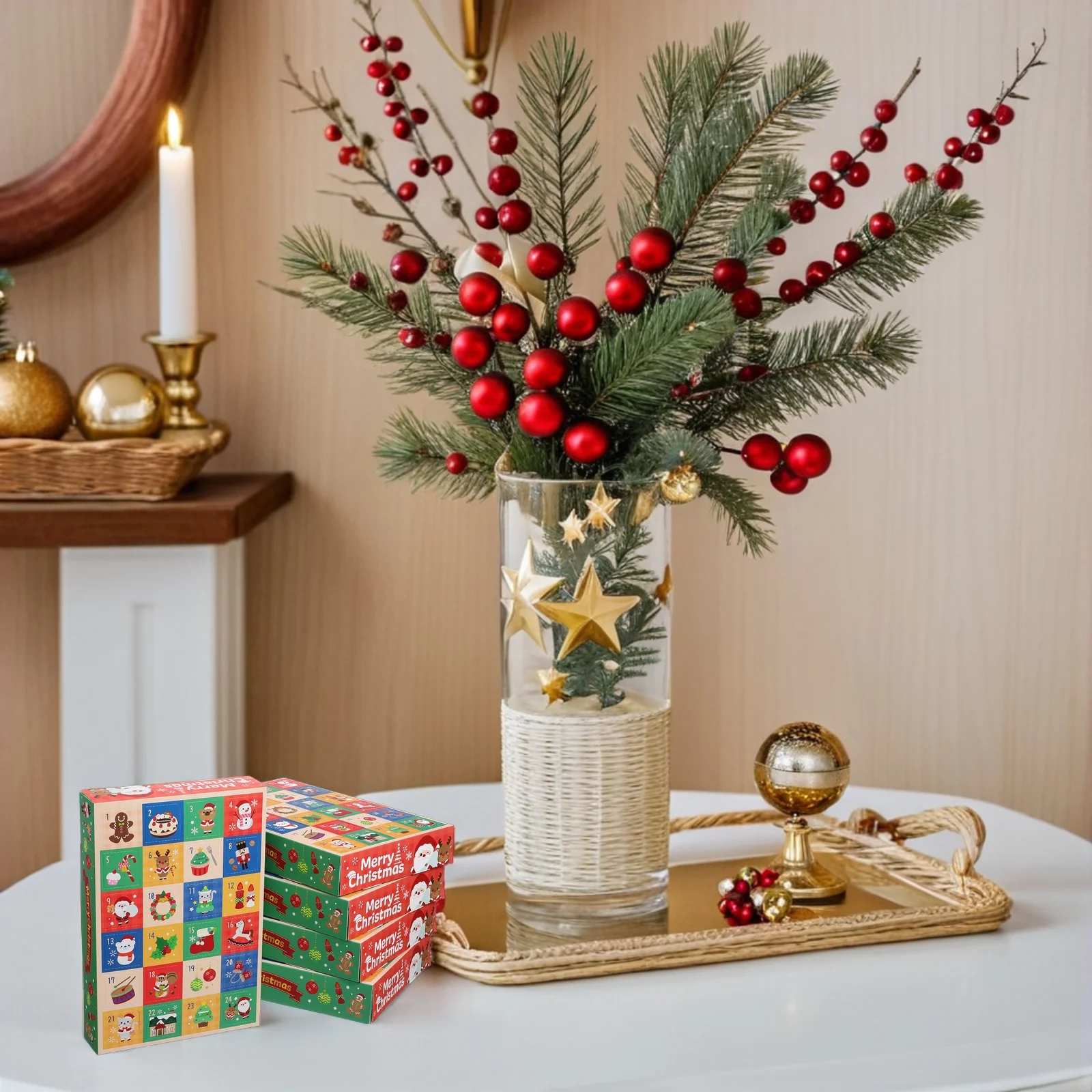 

5Pcs Christmas Countdown Gift Box Calendar DIY Fillable Holiday Paper Boxes Decorations Box Funny Christmas Boxes