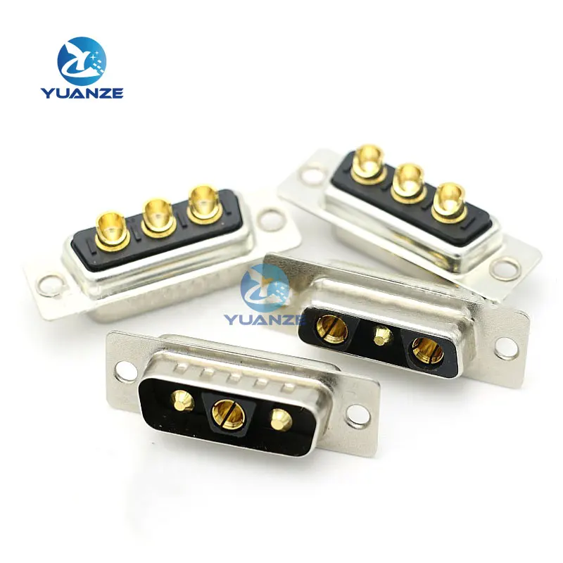 1PCS high power DB3 3V3 30A Gold plated MALE FEMALE high current CONNECTOR D-SUB adapter solder type 3pin plug socket Welding