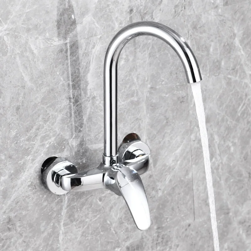 

Kitchen Faucet Into The Wall Hot and Cold Washbasin Sink Washbasin Balcony Washbasin All Copper Mixed Water Valve Faucet