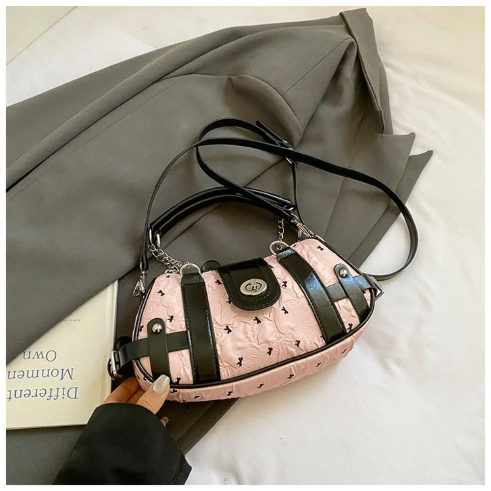 

Трендовая сумка через плечо Y2K в стиле ретро, тканевая сумка с бантом подмышками, модная корейская винтажная сумка для подмышек, уличная одежда