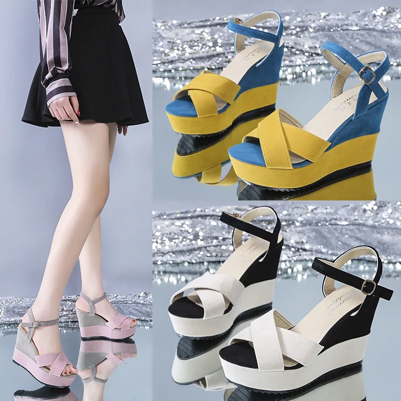 

Women's Sandals Fashion Wedge Platform Sandals Summer Peep Toe Fish Mouth Sandals for Women High Heeled Sandal Casual Rome Shoes