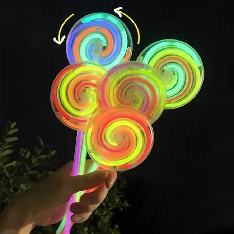 Glow Stick Spinning Lollipop Neon Party Decorations For Kids Adults 80s 90s Disco Birthday Decors Glow In The Dark Party Favors