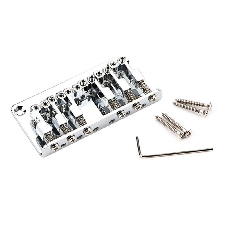 77HC Metal 6-String Guitar Fixed Hardtail Bridge Roller Saddle Bridge Replacement